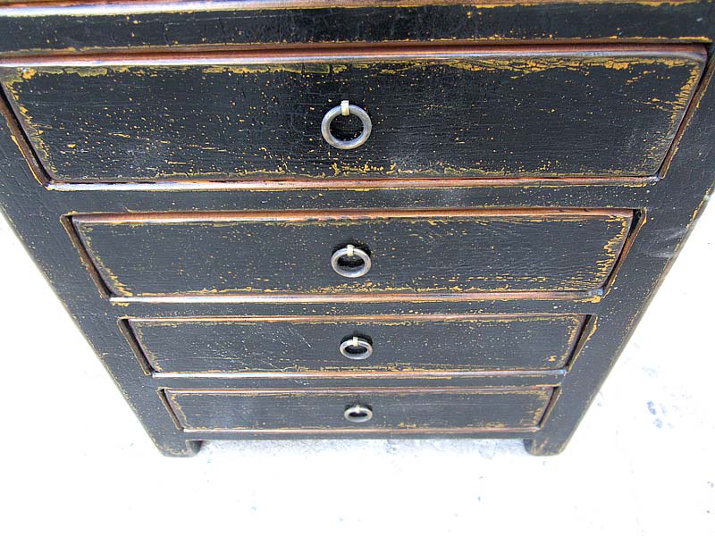 China Schubladenkommode Turmkommode Vintage style schwarze Pinie