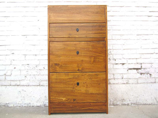 China cottage style Flur Kommode Schuhschrank seitliche Schübe hellbraunes Vollholz
