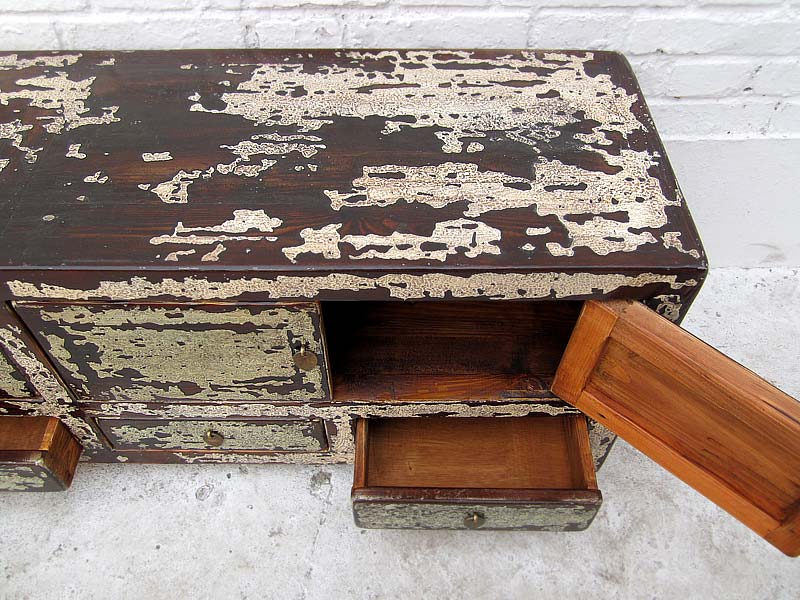 China Shabby chic Lowboard flache Anrichte für TV Flachbildschirm vier Türen und Schübe Pinie Luxury-Park