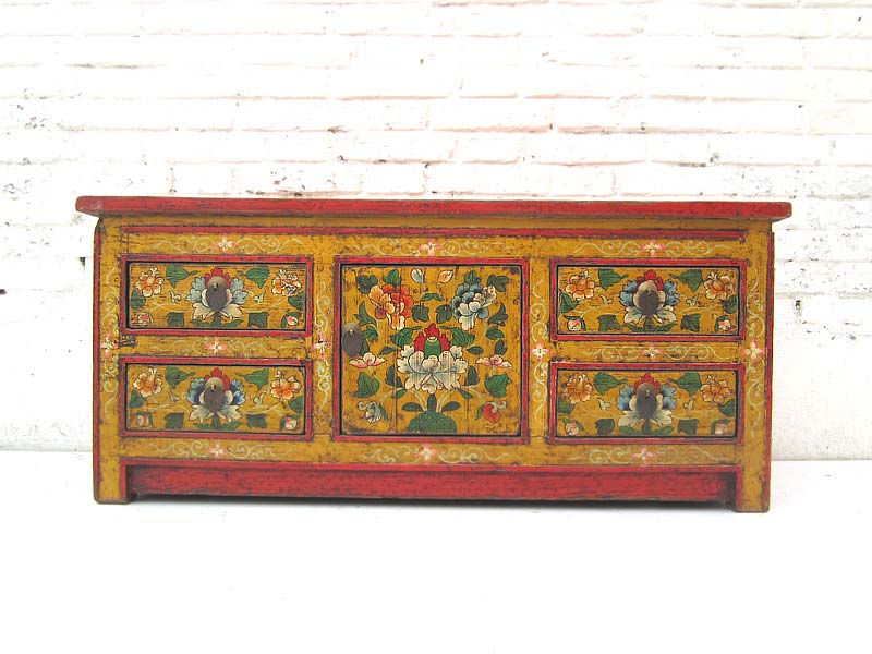 China Lowboard flache Anrichte für TV Flachbildschirm Pinie braungelbe rustikale Fronten von Luxury Park