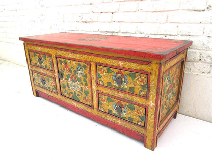 China Lowboard flache Anrichte für TV Flachbildschirm Pinie braungelbe rustikale Fronten von Luxury Park