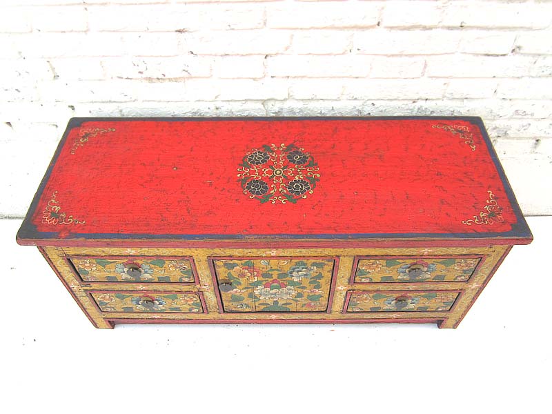 China Lowboard flache Anrichte für TV Flachbildschirm Pinie braungelbe rustikale Fronten von Luxury Park