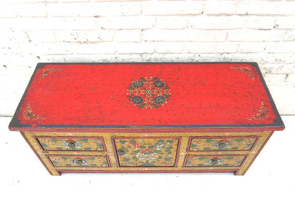 China Lowboard flache Anrichte für TV Flachbildschirm Pinie braungelbe rustikale Fronten von Luxury Park