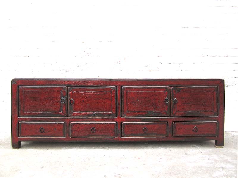 Asia TV Lowboard Kommode Vintage style rotbraun