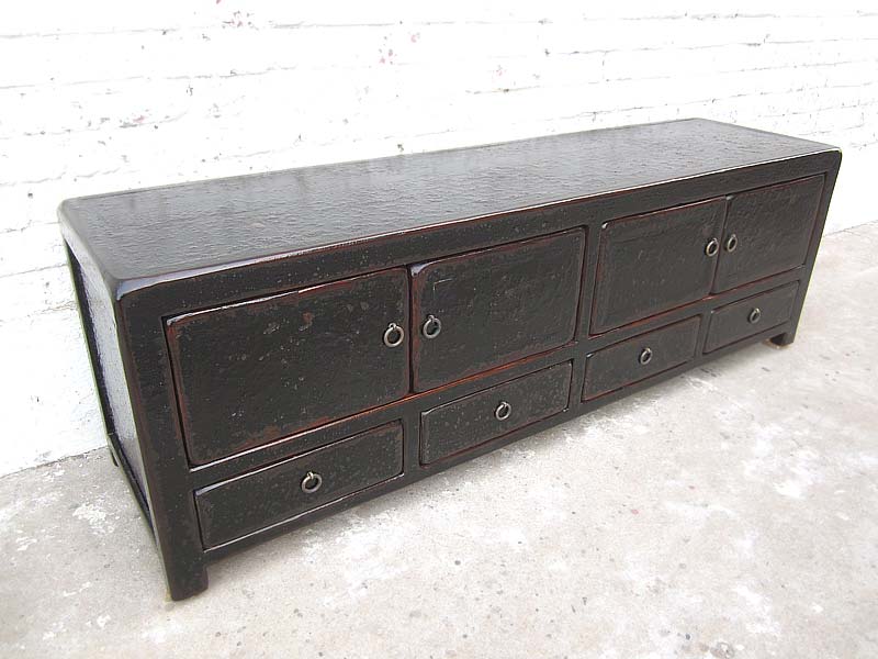 Asia TV Lowboard Kommode Vintage style schwarzes Finish