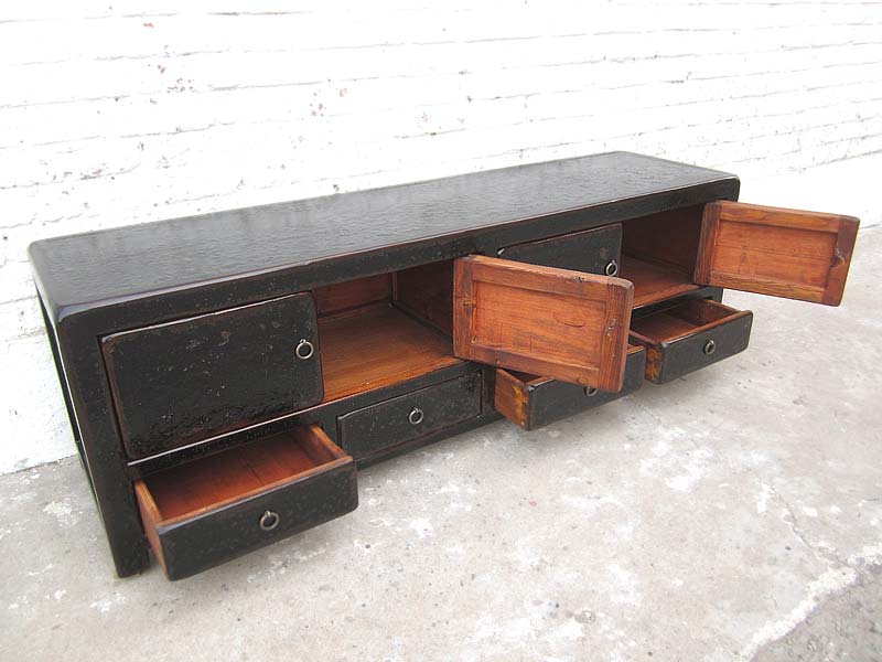Asia TV Lowboard Kommode Vintage style schwarzes Finish