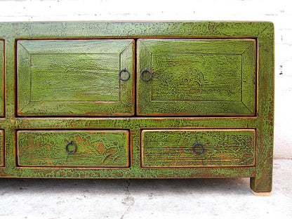 Asien TV Lowboard antikgrün shabby chic optic 140x38x45cm