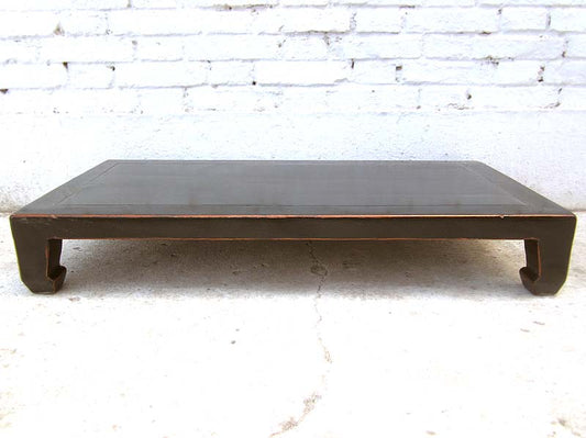Asien niedriger Tisch 100x50cm schwarz Antikfinish Pinienholz