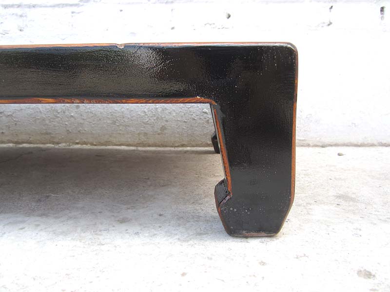 Asien niedriger Tisch 100x50cm schwarz Antikfinish Pinienholz