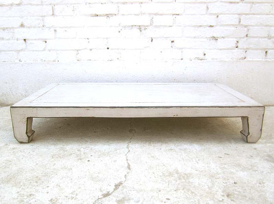 China niedriger Tisch 100x50cm Antikweiß used optic Pinienvollholz