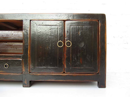 China Lowboard flache Anrichte für TV Flachbildschirm Pinie schwarz  von Luxury Park