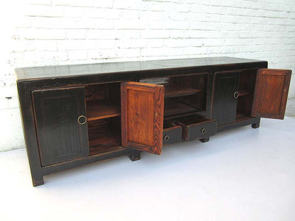 China Lowboard flache Anrichte für TV Flachbildschirm Pinie schwarz  von Luxury Park