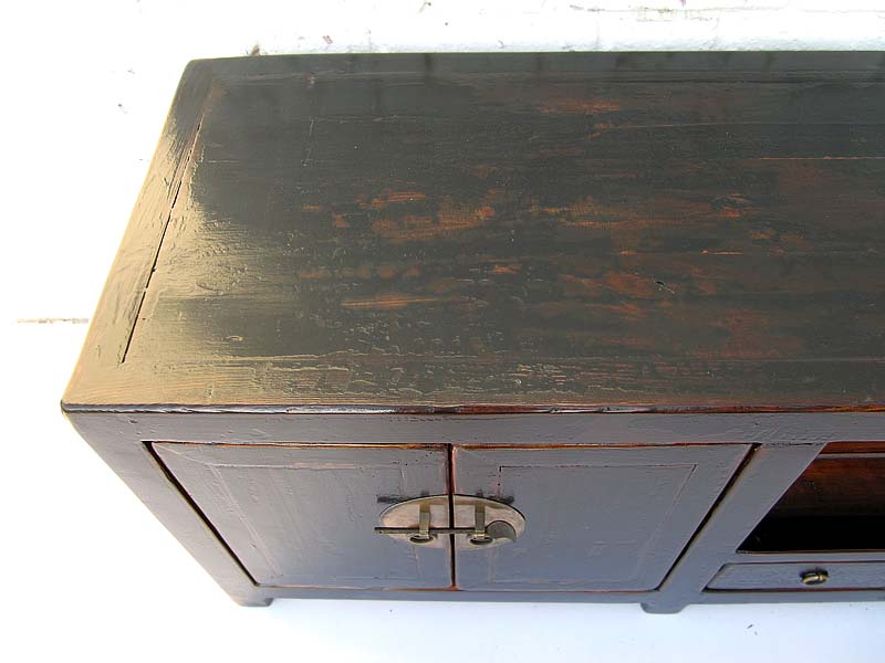 China klassisches Lowboard Anrichte ideal für alle Flachbildschirme Pinienholz schwarz. Von Luxury-Park