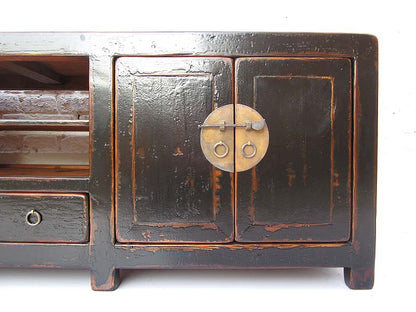 China klassisches Lowboard Anrichte ideal für alle Flachbildschirme Pinienholz schwarz. Von Luxury-Park