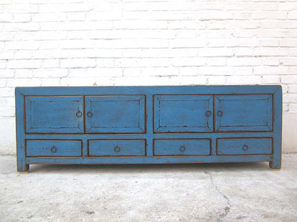 Asien TV Lowboard azurblau vintage style 140x38x45cm