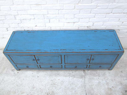 Asien TV Lowboard azurblau vintage style 140x38x45cm