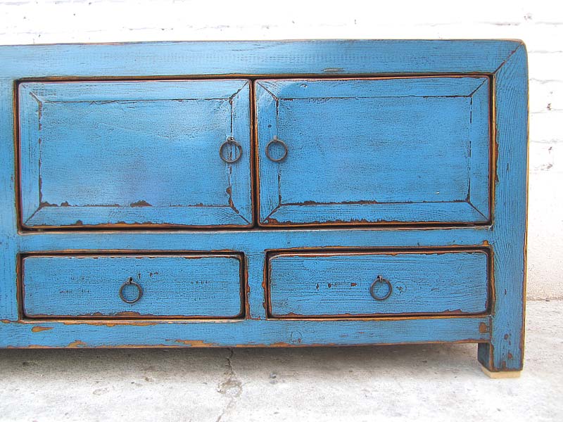 Asien TV Lowboard azurblau vintage style 140x38x45cm