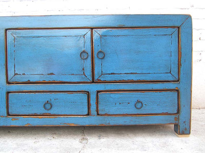 Asien TV Lowboard azurblau vintage style 140x38x45cm
