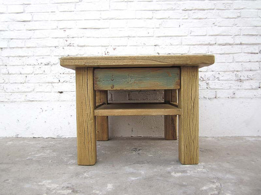 Asien quadratischer Kaffeehaus Tisch Podest Lowboard Antikfinish
