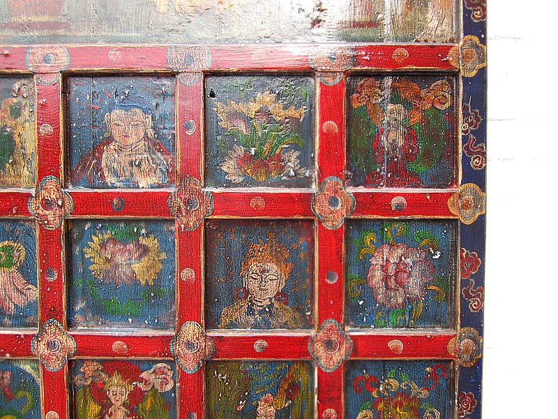 China buddhistisches Wandbild traditionell bemalter Rahmen Pinie