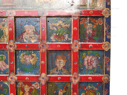 China buddhistisches Wandbild traditionell bemalter Rahmen Pinie