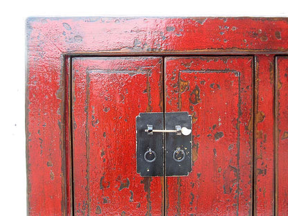 Asia Sideboard braunrot Doppeltüren Messingbeschlag vintage