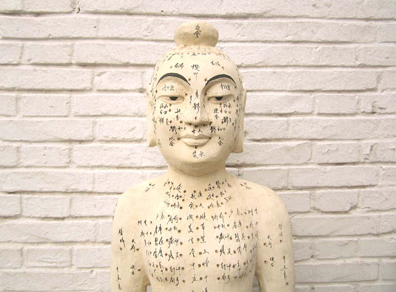 China zwei hölzerne Figuren Mann Frau zur Akupunktur Ausbildung Medizin SD-S-069A