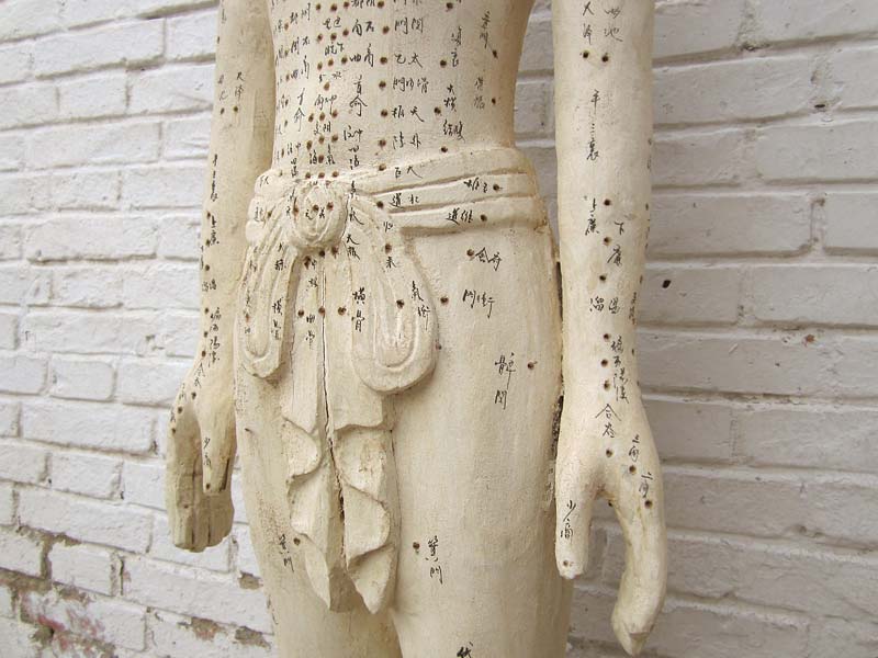 China zwei hölzerne Figuren Mann Frau zur Akupunktur Ausbildung Medizin SD-S-069A