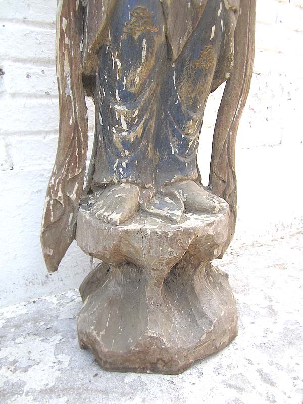 Göttin Guanyin stehend große Statue Skulptur Pappelholz 90 Jahre alt von Luxury Park