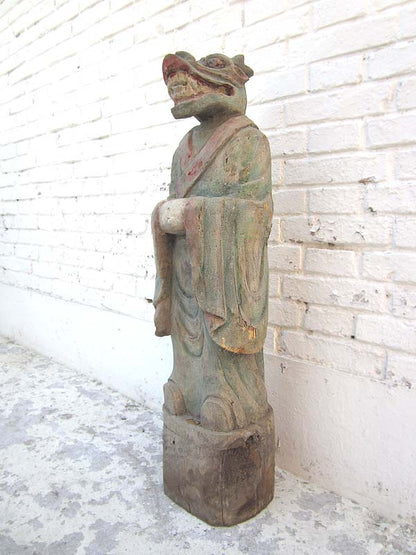 Tierkreis Skulptur Drache Horoskopfigur China Buddhismus Pappel 100 Jahre alt