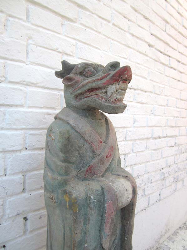 Tierkreis Skulptur Drache Horoskopfigur China Buddhismus Pappel 100 Jahre alt