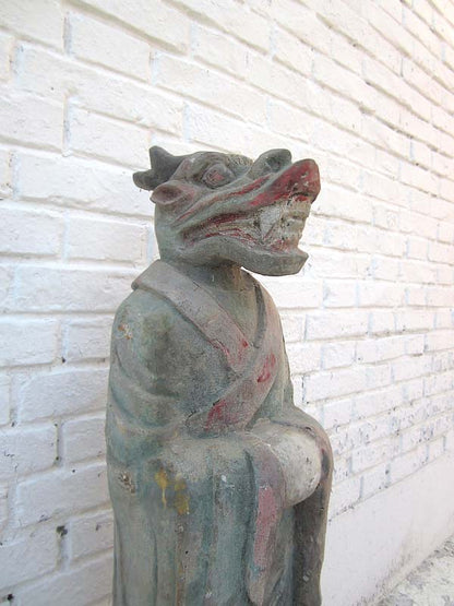 Tierkreis Skulptur Drache Horoskopfigur China Buddhismus Pappel 100 Jahre alt