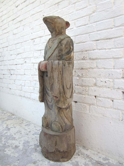 Skulptur Ratte China astrologische Figur Statue buddhistisch Pappel 80 Jahre