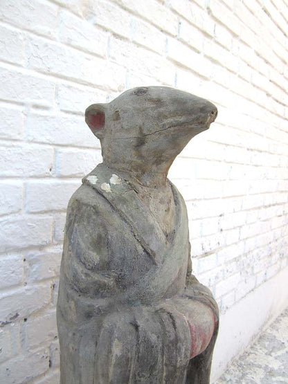 Skulptur Ratte China astrologische Figur Statue buddhistisch Pappel 80 Jahre