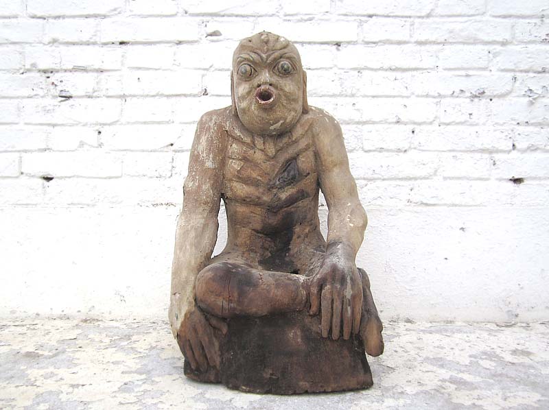 China 1920 Figur Der Fastende Meditation Skulptur buddhistisch Pappel von Luxury Park