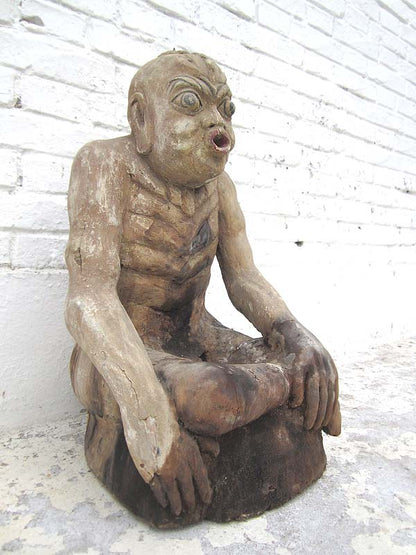 China 1920 Figur Der Fastende Meditation Skulptur buddhistisch Pappel von Luxury Park