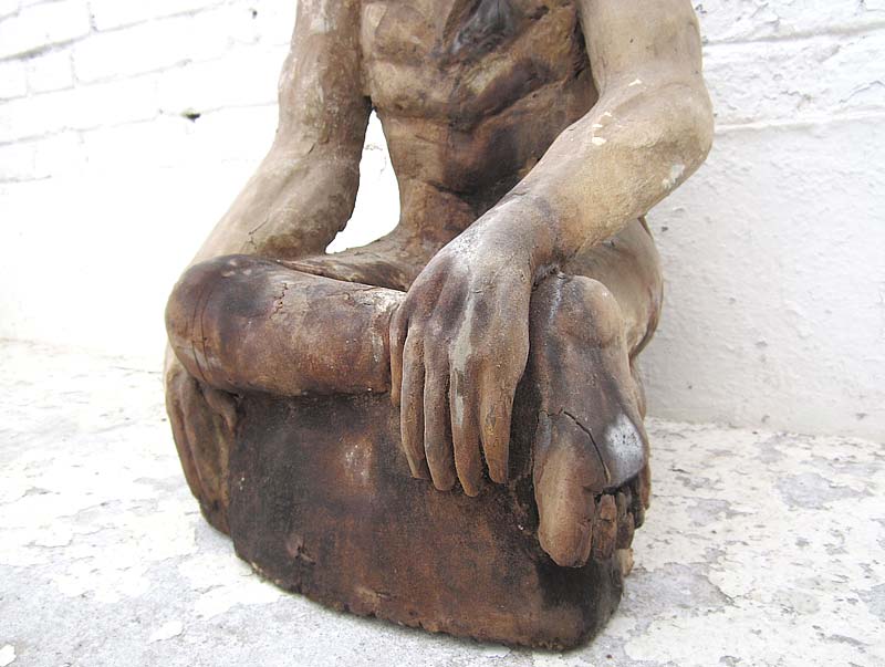 China 1920 Figur Der Fastende Meditation Skulptur buddhistisch Pappel von Luxury Park