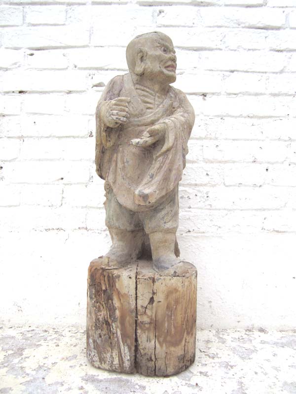 Tempel Skulptur Der Streitende Standfigur buddhistisch Pappelholz China 1920 von Luxury Park