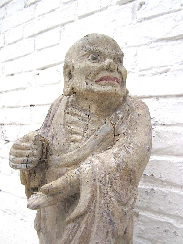 Tempel Skulptur Der Streitende Standfigur buddhistisch Pappelholz China 1920 von Luxury Park