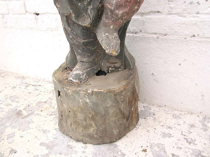 China vor 1920 Skulptur Tänzer auf Sockel buddhistisch Pappel bemalt von Luxury Park