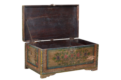 Indien 1940 flache Hochzeitstruhe Truhe Kassettenfront Rajasthan