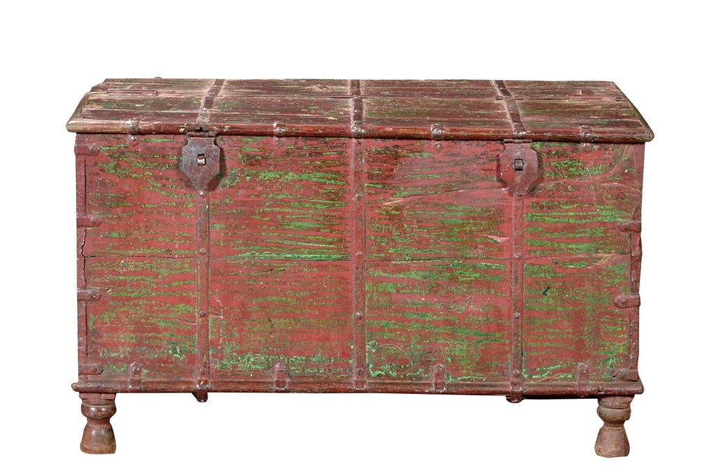 India 1910 Hochzeitstruhe Truhe Metallschlößer Box Kassettenfront