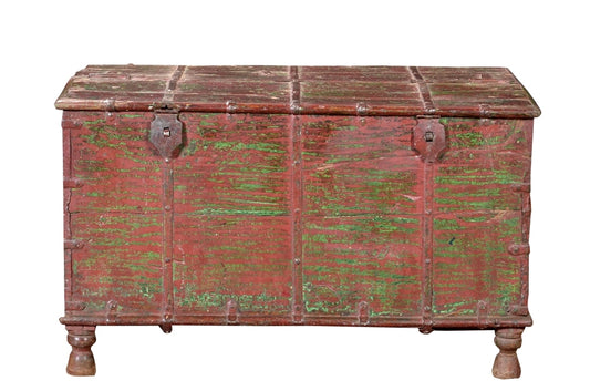 India 1910 Hochzeitstruhe Truhe Metallschlößer Box Kassettenfront