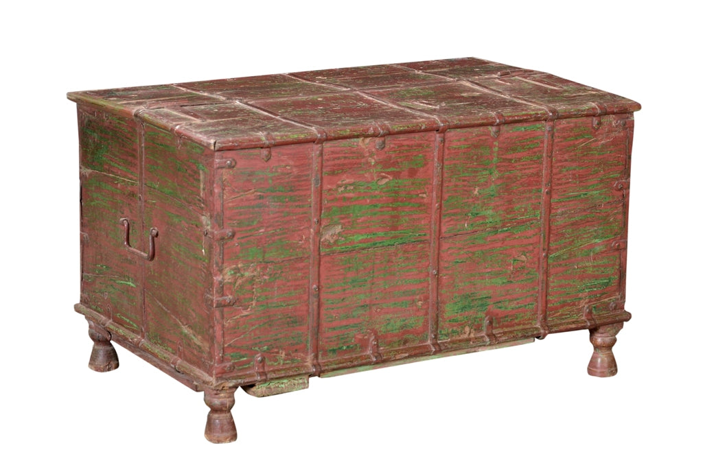 India 1910 Hochzeitstruhe Truhe Metallschlößer Box Kassettenfront