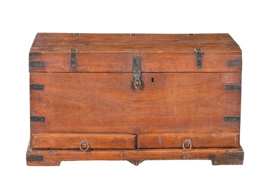 Indien 1930 massive Truhe Box Schubladen im Sockel Teak