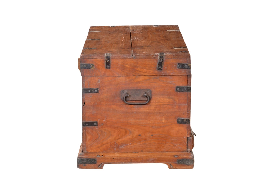 Indien 1930 massive Truhe Box Schubladen im Sockel Teak