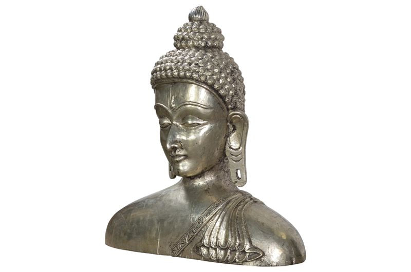 Luxury-Park XXL Große Buddha Büste – Handgeschnitzt aus Überhartholzkern