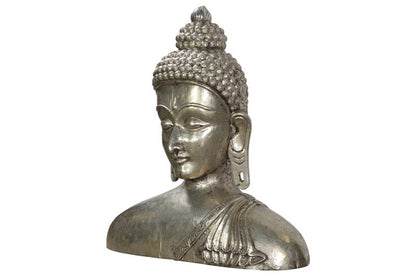 Luxury-Park XXL Große Buddha Büste – Handgeschnitzt aus Überhartholzkern