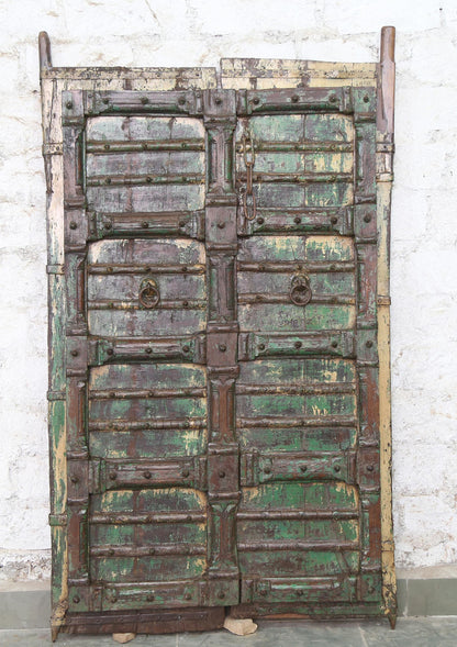 Indien massive Tür antik Teak VI-ED-019