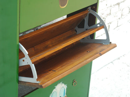 Kinderzimmer Schuhschrank Grün Pappel – Donald Duck Motiv